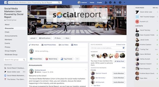 Example of a Facebook Group
