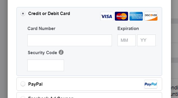 Manual Payment on Facebook
