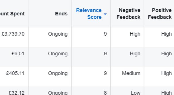 Relevance Score Column