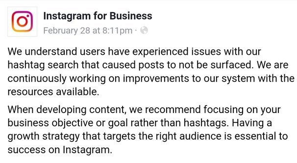 Hashtags Shadowbanned