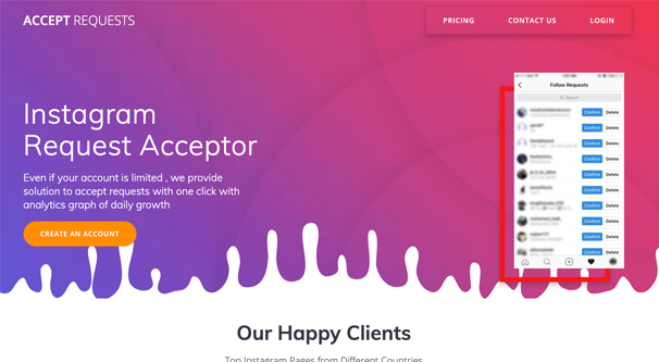 Accept Requests Homepage