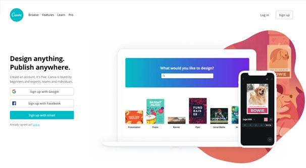 Canva Homepage