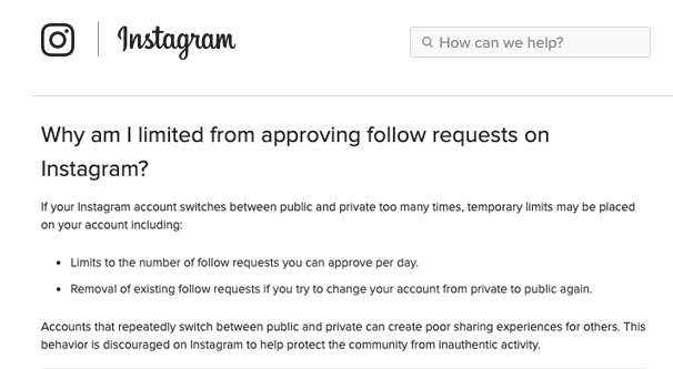 Instagram Limiting Requests